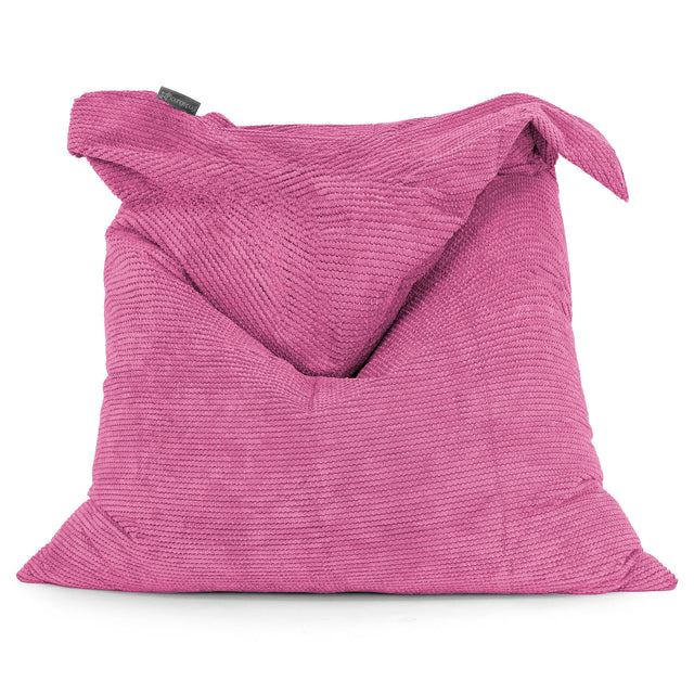 Pouf Fauteuil Design - Côtelé Gris Acier 01