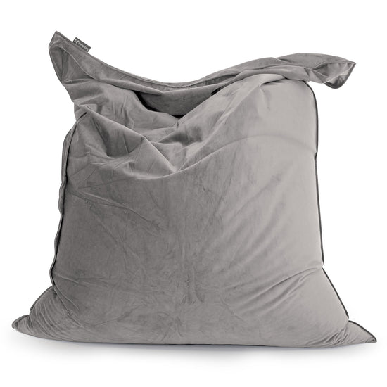 Pouf Fauteuil Design - Côtelé Gris Acier 01