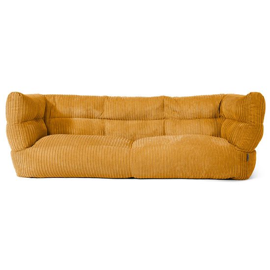 Canapé Pouf Louis 3 places - Côtelé Miel doré 01