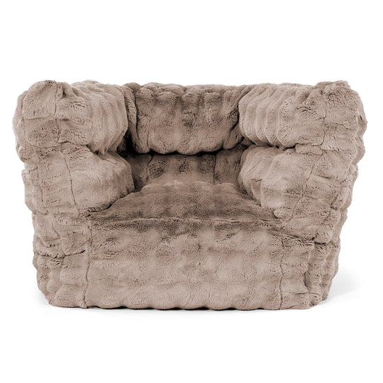 Louis Pouf Fauteuil Design - Fausse Fourrure à Bulles Vison 01