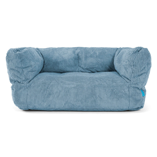 Canapé Enfant Albert 2-6 ans - Velours Côtelé Gaufré Bleu Ciel 01