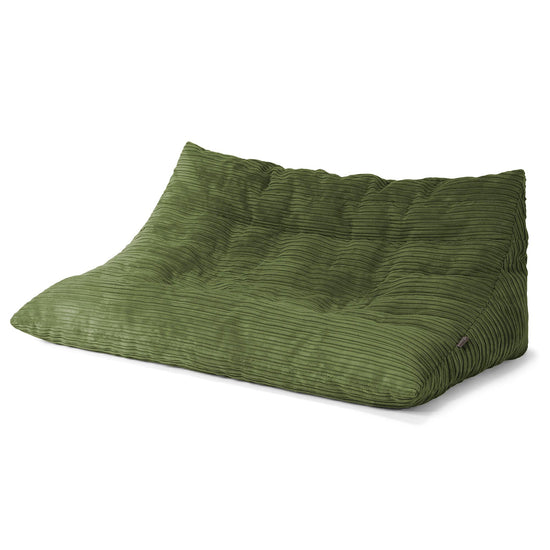 Canapé Pouf de Sol Noah - Côtelé Vert Forêt 02