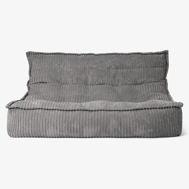 Canapé Pouf de Sol Oliver - Côtelé Anthracite 01