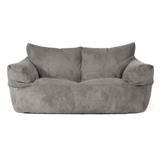 Joséphine Canapé Pouf - Velours Côtelé Gaufré Anthracite 01