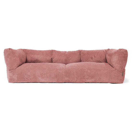 Canapé Pouf Albert 3 places - Côtelé Pêche 01