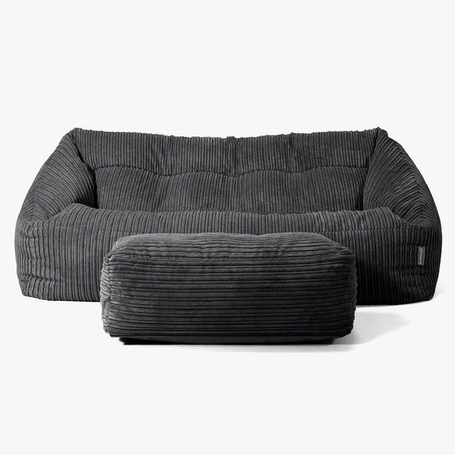 Canapé Pouf Maya - Côtelé Noir 02
