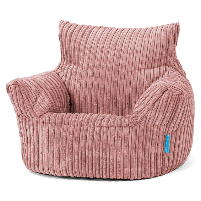Fauteuil Pouf Bambin 1-3 ans - Côtelé Pêche 01