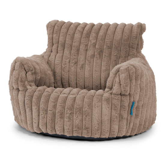 Fauteuil Pouf Bambin 1-3 ans - Velours Côtelé Ultra Pelucheux Vison 01