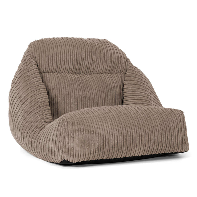 Fauteuil Pouf de Sol Aya - Côtelé Grège 01