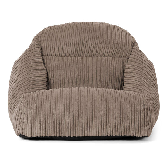 Fauteuil Pouf de Sol Aya - Côtelé Grège 02