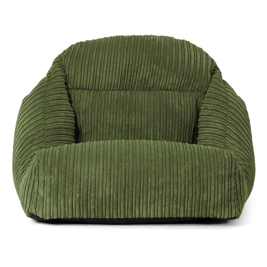 Fauteuil Pouf de Sol Aya - Côtelé Vert Forêt 02