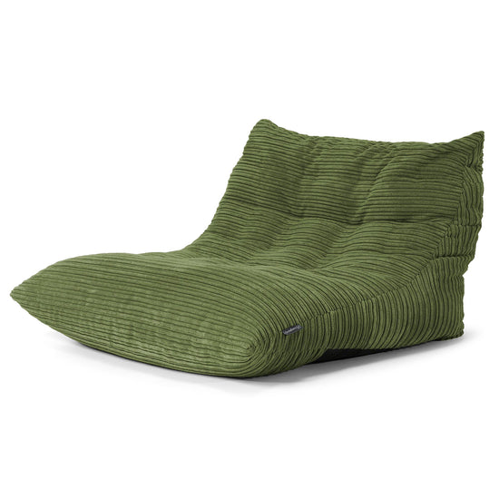Fauteuil Pouf de Sol Noah - Côtelé Vert Forêt 02