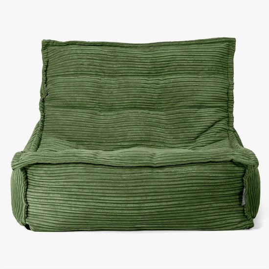 Fauteuil Pouf de Sol Oliver - Côtelé Vert Forêt 02