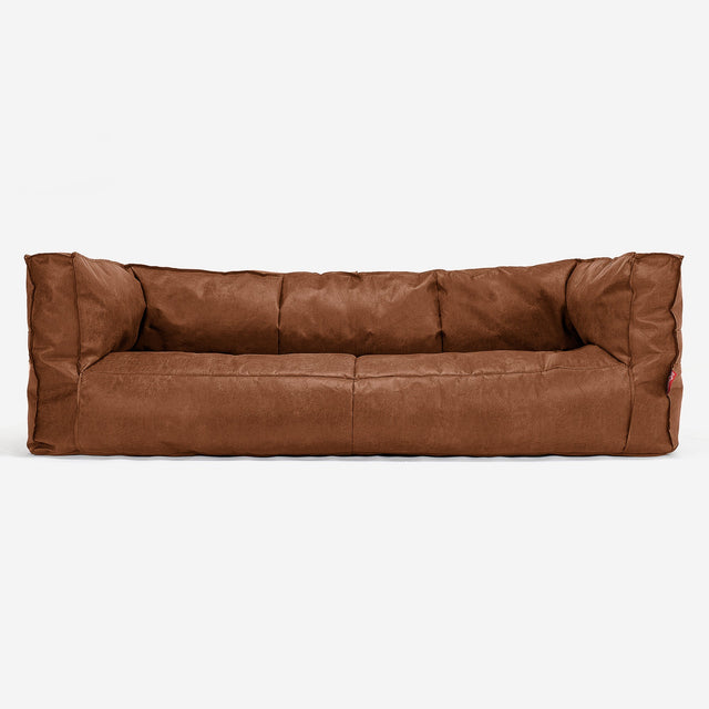 Canapé Pouf Albert 3 places Housse de Remplacement - Cuir Vintage 01