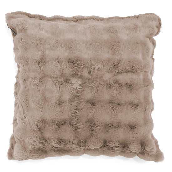 Grand Housse de Coussin 70 x 70cm - Fausse Fourrure à Bulles Vison 01