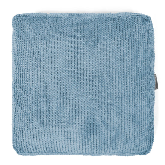 Grand Coussin de Sol - Velours Côtelé Gaufré Bleu Ciel 03
