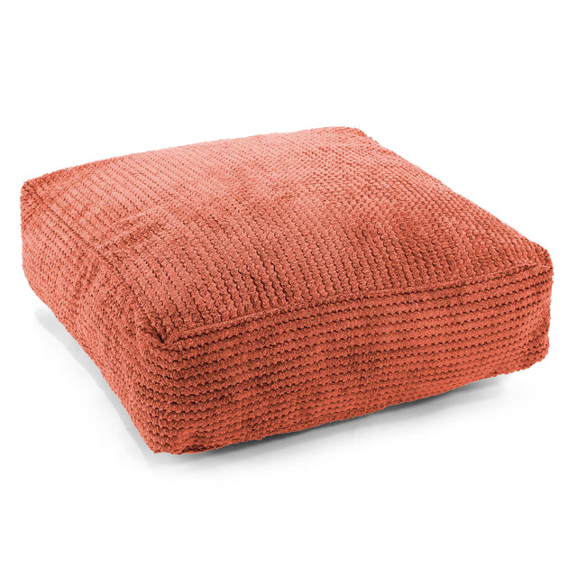 Grand Coussin de Sol - Velours Côtelé Gaufré Citrouille 01