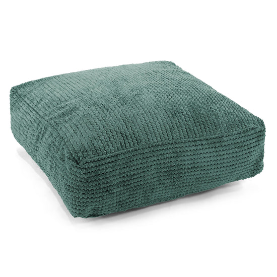 Grand Coussin de Sol - Velours Côtelé Gaufré Vert Mousse 01