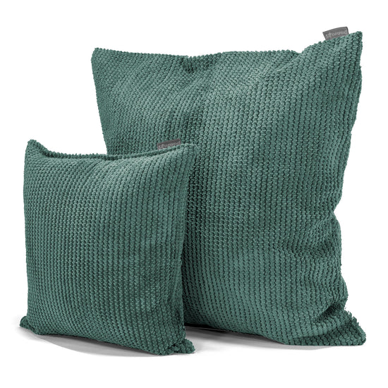 Grand Housse de Coussin 70 x 70cm - Velours Côtelé Gaufré Vert Mousse 02
