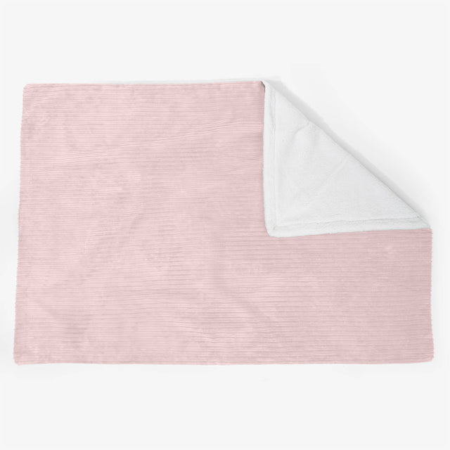 Grand Plaid / Couverture Sherpa 140 x 200cm - Côtelé Rose 02