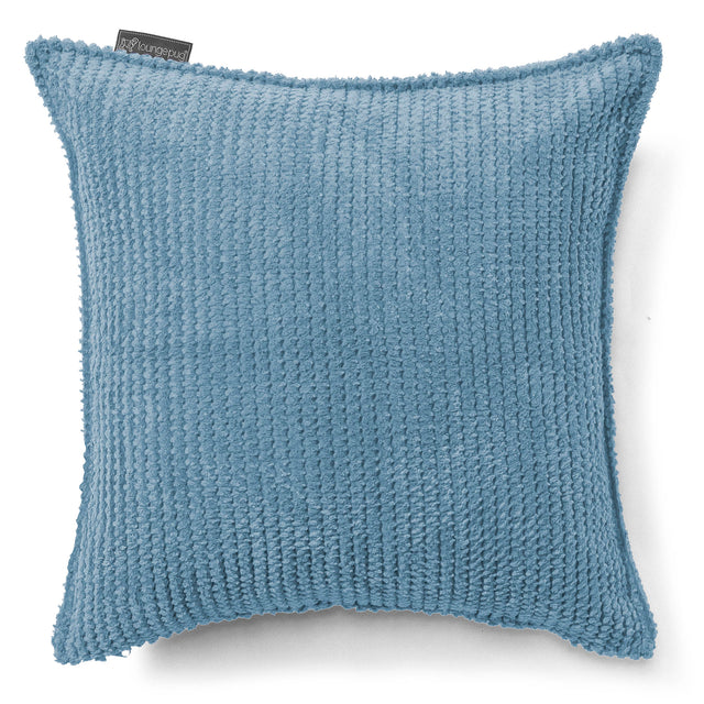 Housse de Coussin 47 x 47cm - Velours Côtelé Gaufré Bleu Ciel 01