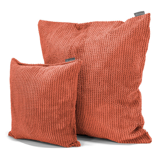 Housse de Coussin 47 x 47cm - Velours Côtelé Gaufré Citrouille 02