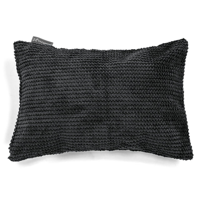 Housse de Coussin Rectangulaire 35 x 50cm - Velours Côtelé Gaufré Noir 01