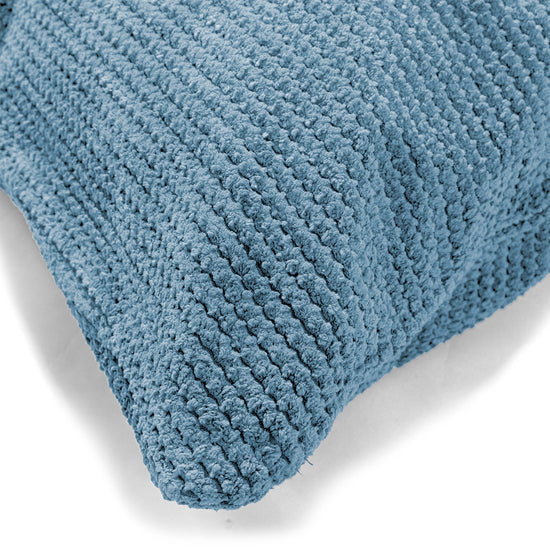 Housse de Coussin Rectangulaire Géant 40 x 70cm - Velours Côtelé Gaufré Bleu Ciel 02