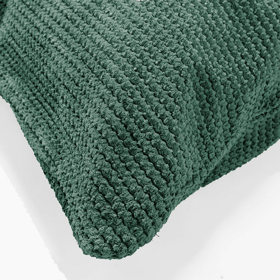 Housse de Traversin 20 x 55cm - Velours Côtelé Gaufré Vert Mousse 03