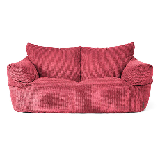 Joséphine Canapé Pouf - Velours Côtelé Gaufré Rouge pastel 01
