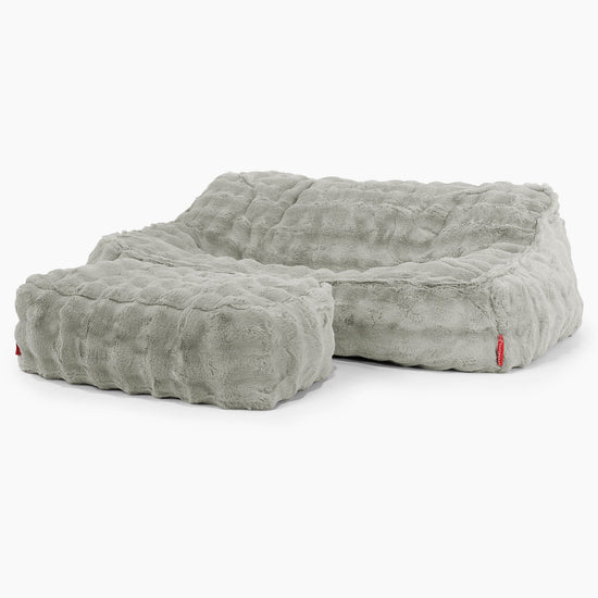 Le Canapé Pouf Doudou - Fausse Fourrure à Bulles Vert Sauge 03