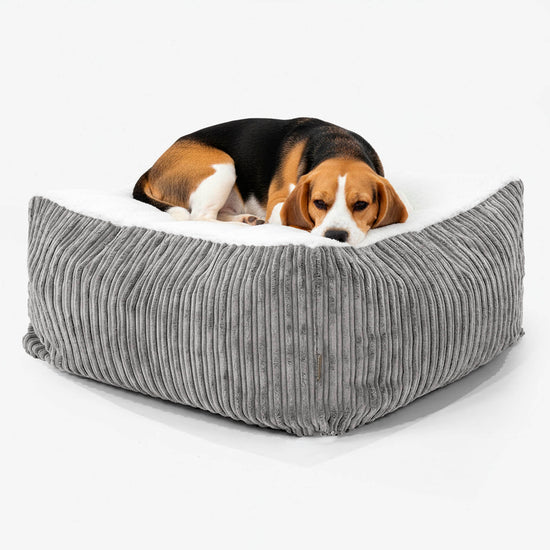 Le Matelas Géant pour Chien, Taille Large - Sherpa & Côtelé Anthracite 02