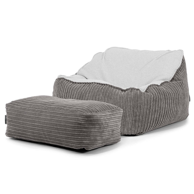 Le Pouf Doudou - Bouclé & Côtelé Anthracite 03
