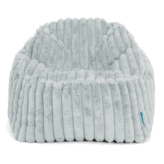 Le Pouf Enfant Doudou 2-6 ans - Velours Côtelé Ultra Pelucheux Bleu Dragé 02