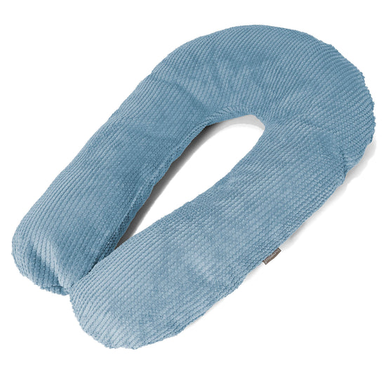 Oreiller Câlin - Velours Côtelé Gaufré Bleu Ciel 01