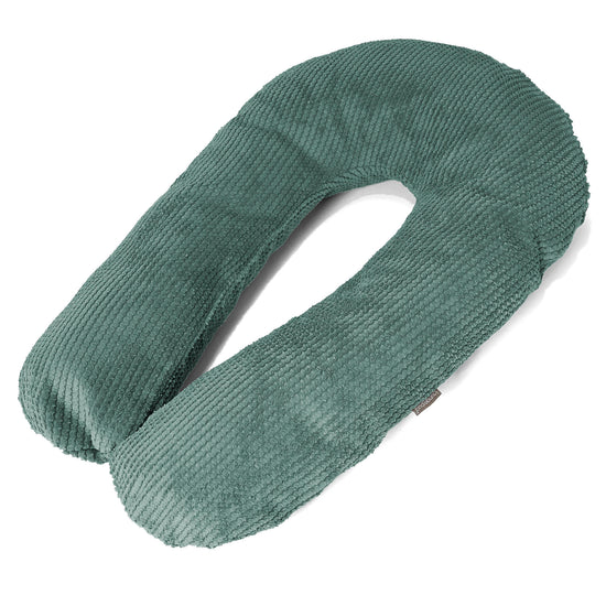 Oreiller Câlin - Velours Côtelé Gaufré Vert Mousse 01