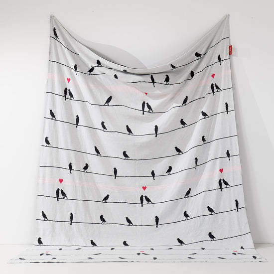 Couverture / Plaid - Tricoté Bird 02