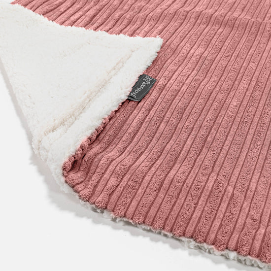 Plaid / Couverture Sherpa - Côtelé Pêche 01