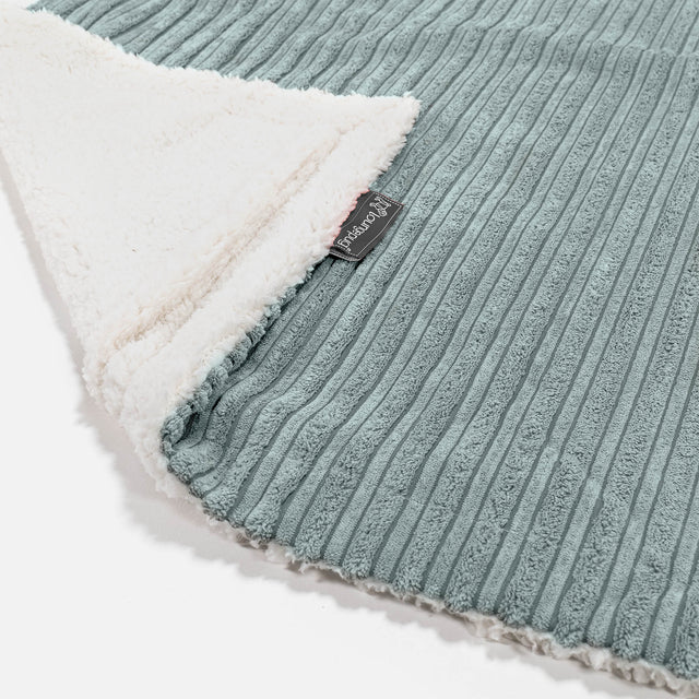 Plaid / Couverture Sherpa - Côtelé Verte Menthe 01