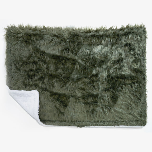 Plaid / Couverture Sherpa - Imitation fourrure à poils longs Vert sauge 02