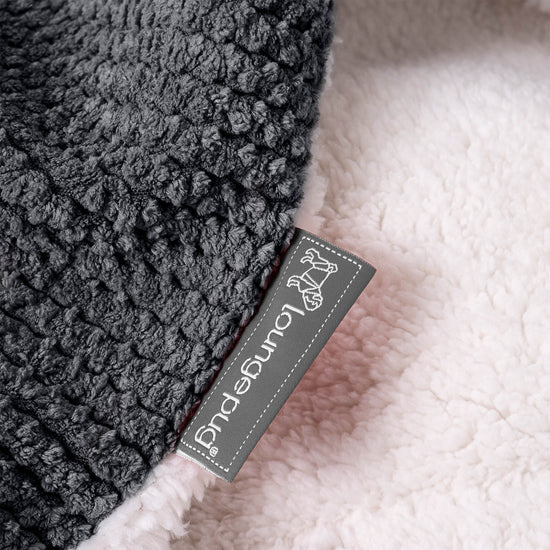 Plaid / Couverture Sherpa - Velours Côtelé Gaufré Noir 04