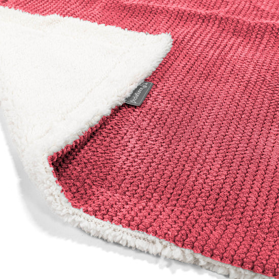 Plaid / Couverture Sherpa - Velours Côtelé Gaufré Rouge pastel 01