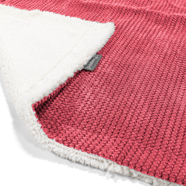 Plaid / Couverture Sherpa - Velours Côtelé Gaufré Rouge pastel 01
