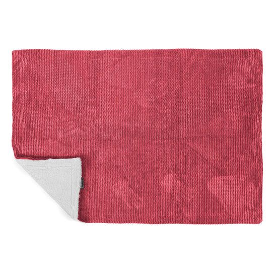 Plaid / Couverture Sherpa - Velours Côtelé Gaufré Rouge pastel 03