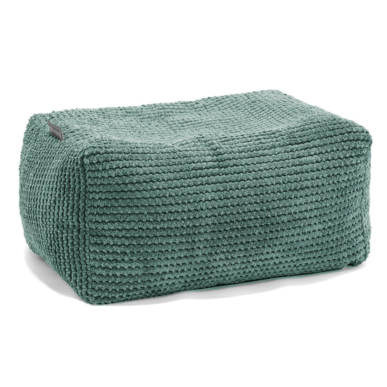 Petit Repose Pied - Velours Côtelé Gaufré Vert Mousse 01