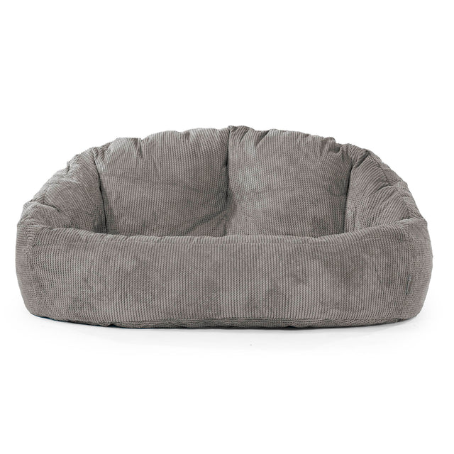 Pouf Canapé Bubble - Velours Côtelé Gaufré Anthracite 01