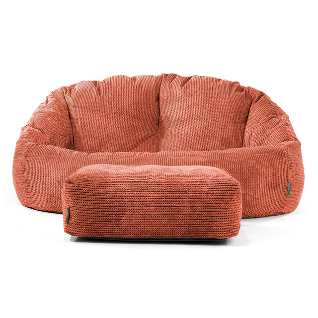 Pouf Canapé Bubble - Velours Côtelé Gaufré Citrouille 02