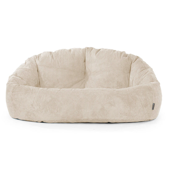 Pouf Canapé Bubble - Velours Côtelé Gaufré Crème 01