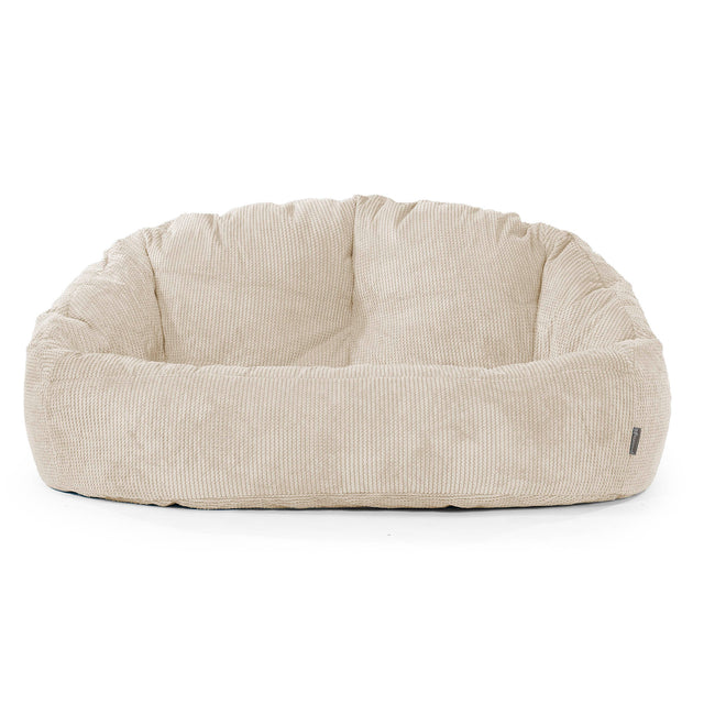 Pouf Canapé Bubble - Velours Côtelé Gaufré Crème 01