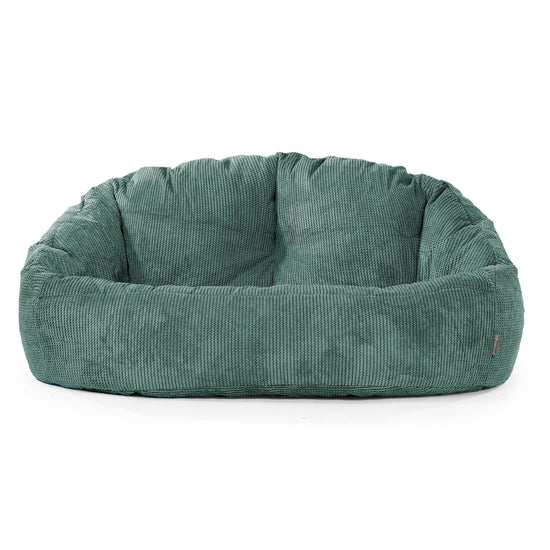 Pouf Canapé Bubble - Velours Côtelé Gaufré Vert Mousse 01